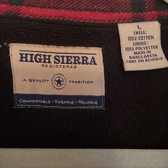 High Sierra Jacket Shacket Flannel Fleece Large red plaid - Picture 2 of 9